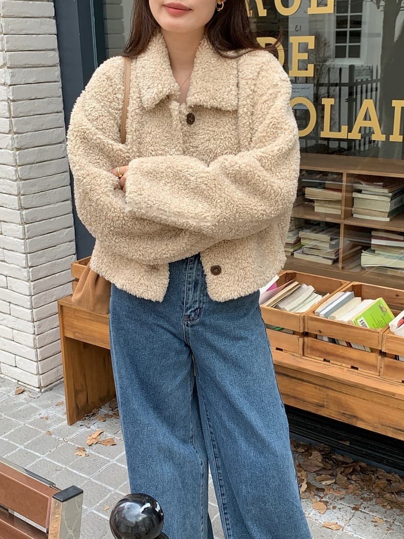 ニットカーディガン もこもこぬくもりショートカーディガン