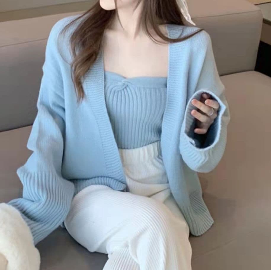 ニットカーディガン ニットカーディガン ふんわり優しいモヘアカーディガン