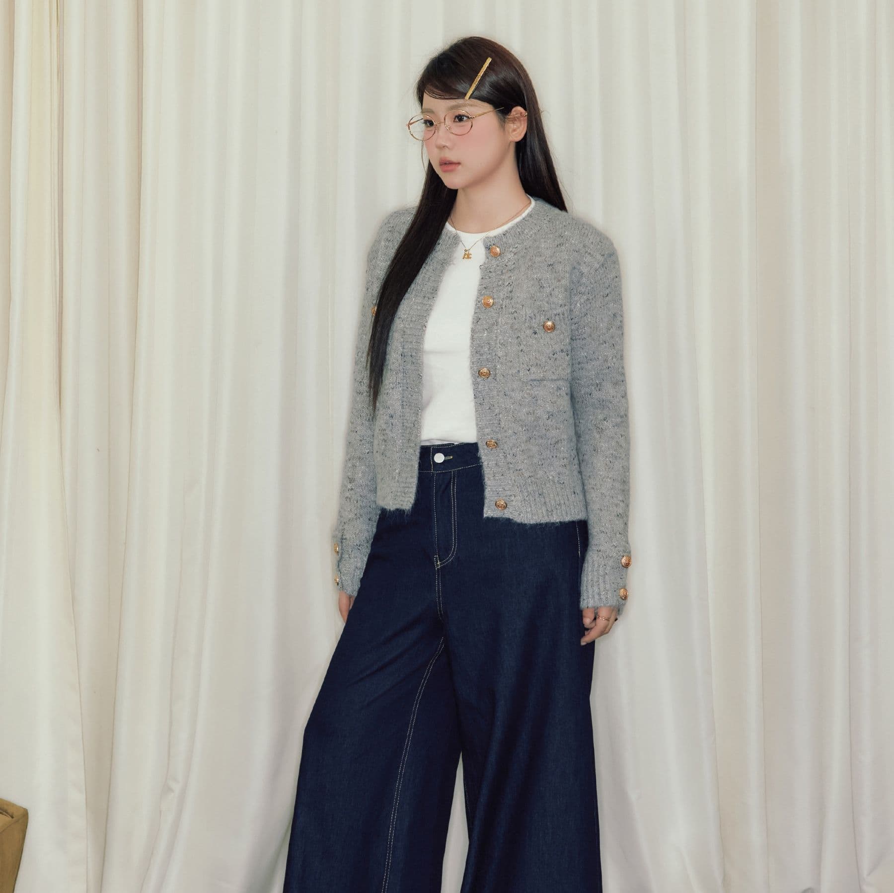 ニットカーディガン ニットカーディガン ふんわり質感 贅沢モヘアカーディガン