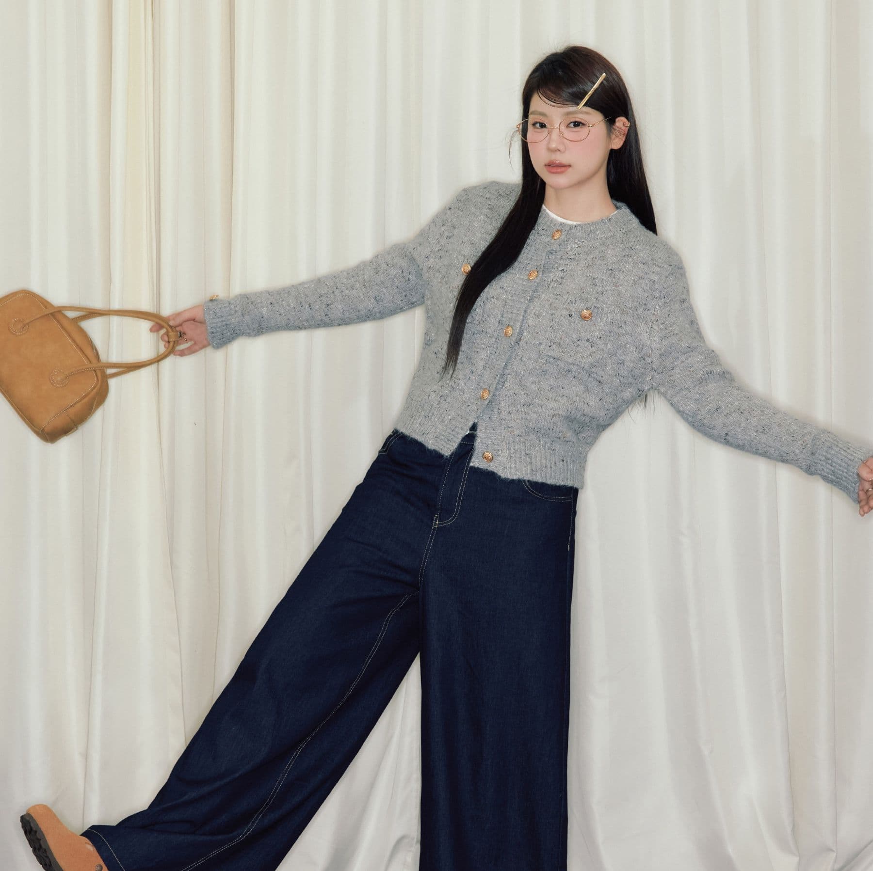 ニットカーディガン ニットカーディガン ふんわり質感 贅沢モヘアカーディガン