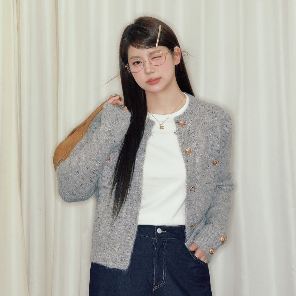 ニットカーディガン ニットカーディガン ふんわり質感 贅沢モヘアカーディガン